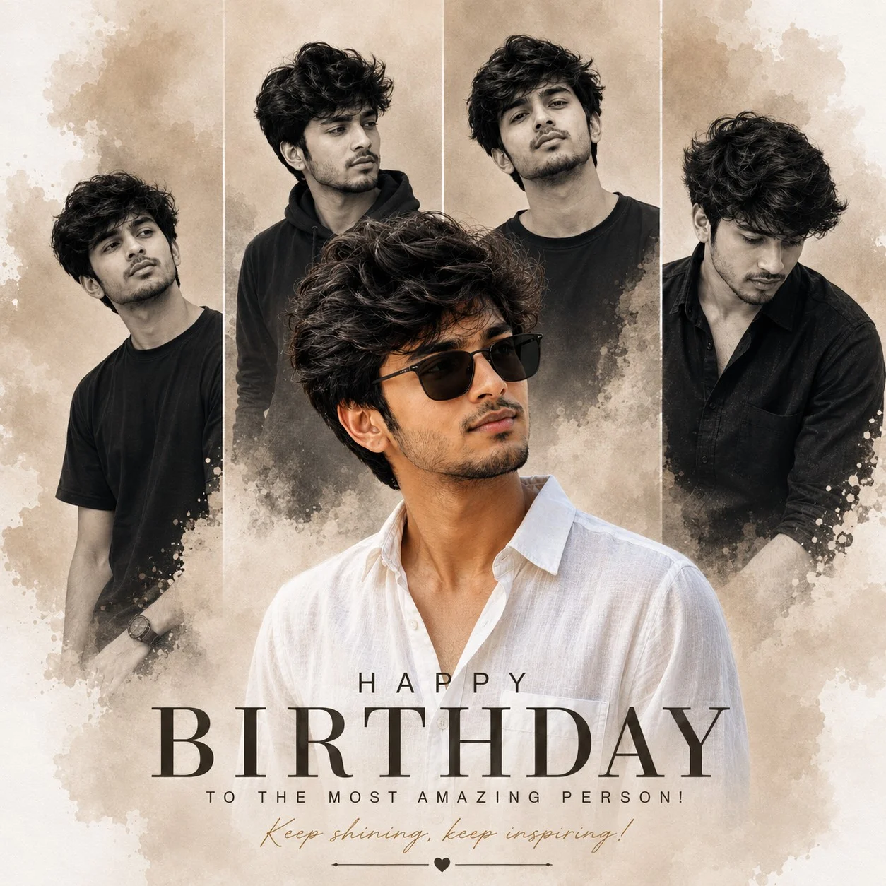 Luxury Birthday Collage Portrait Poster on PromptGalaxy — AI prompt