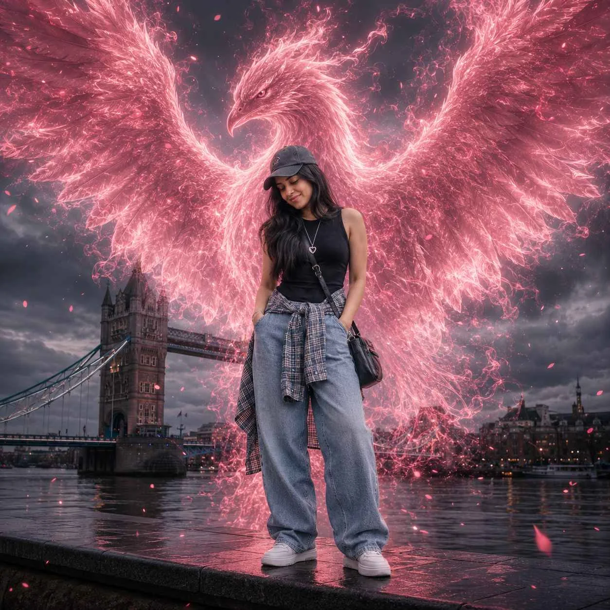 Pink Phoenix Fantasy London Girl Portrait Prompt on PromptGalaxy — AI prompt